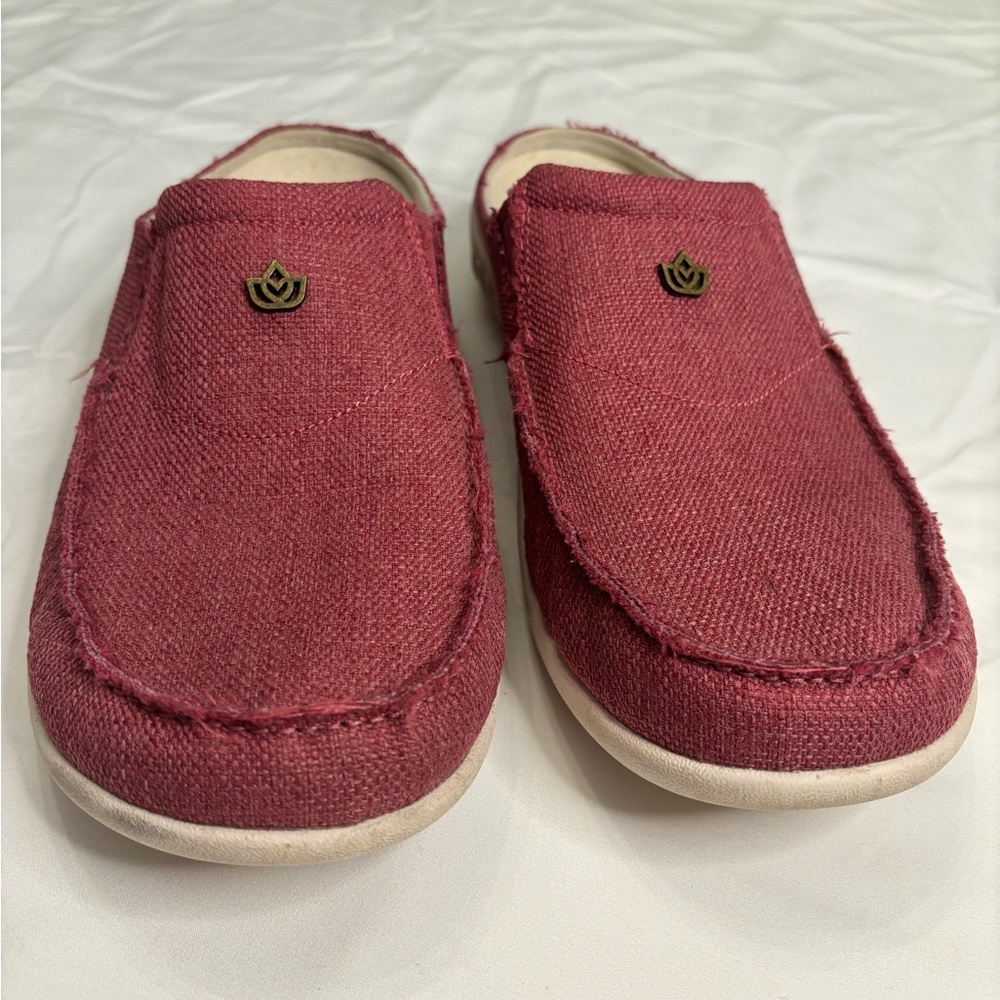 Spenco Shoes Womens 12 B Siesta Prana Mule Pink Canvas Casual Comfort Closed Toe - Picture 5 of 10